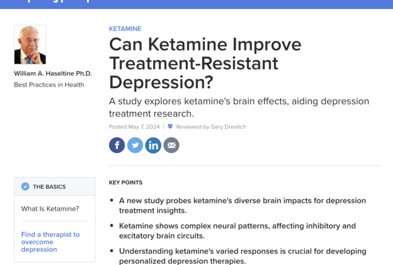 Can Ketamine Improve Treatment-Resistant Depression?